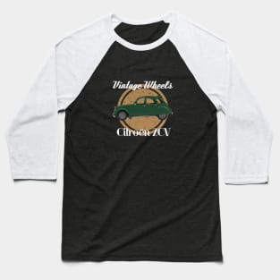 Vintage Wheels - Citroen 2CV Baseball T-Shirt